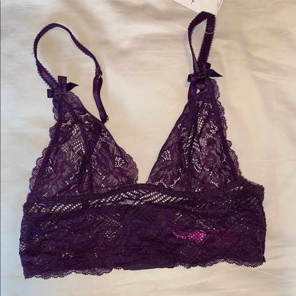 NWT L’Agent by AP Mia Triangle Lace Long Bralette - Picture 7 of 9